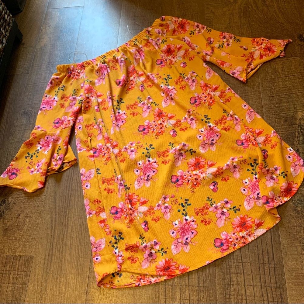 Flowy Off the Shoulder Sundress Floral Print